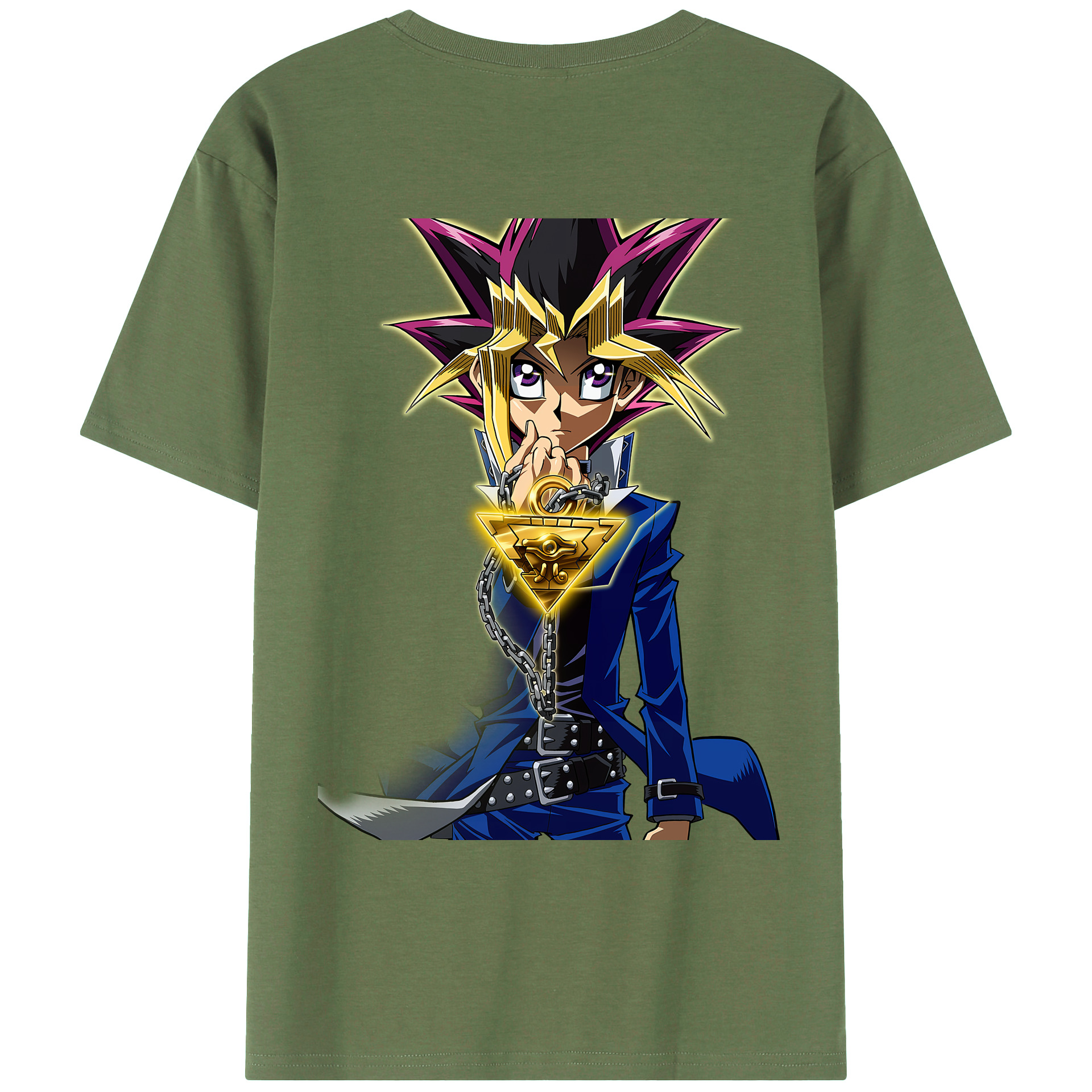 （画像用） 遊☆戯☆王 Yu-Gi-Oh! 綿100％ メンズ半袖Tシャツ（バックプリント） 通気性